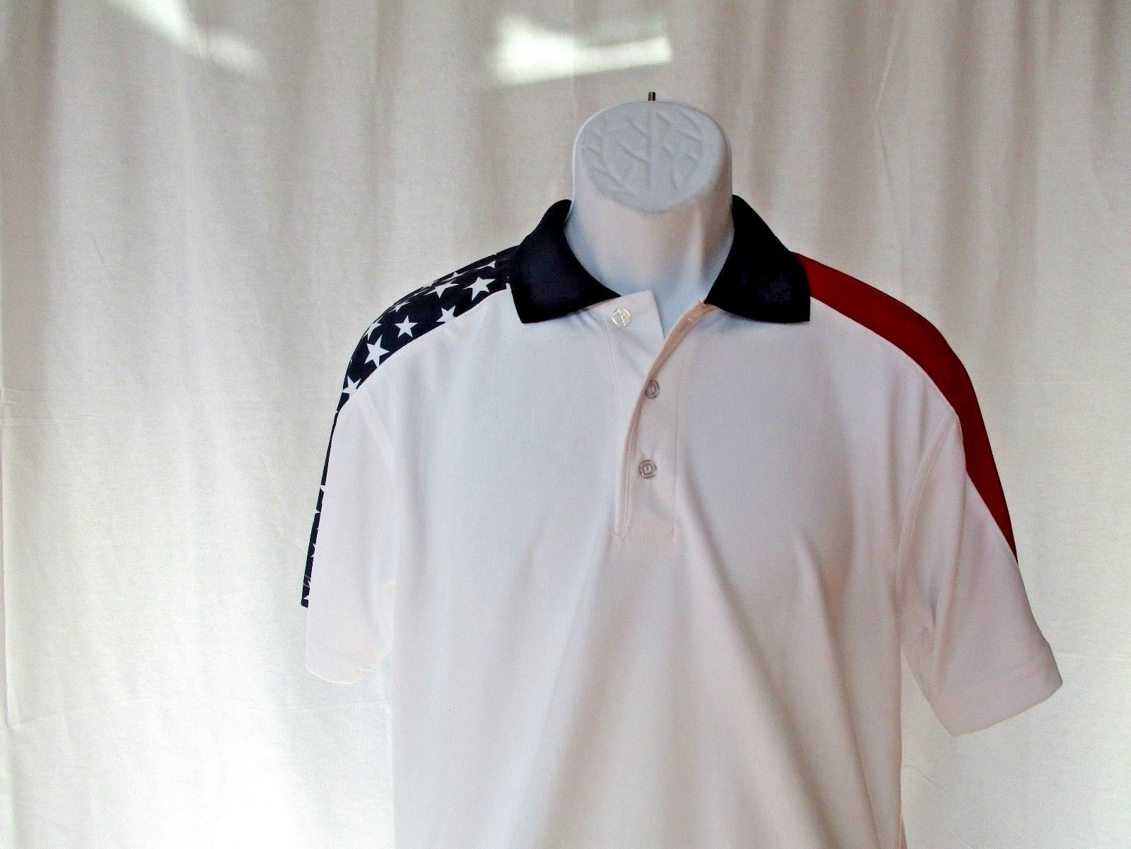 American Flag Polo Golf Premium Shirt - Stars & Stripes - Men’s Sizes S-3XL New gallery