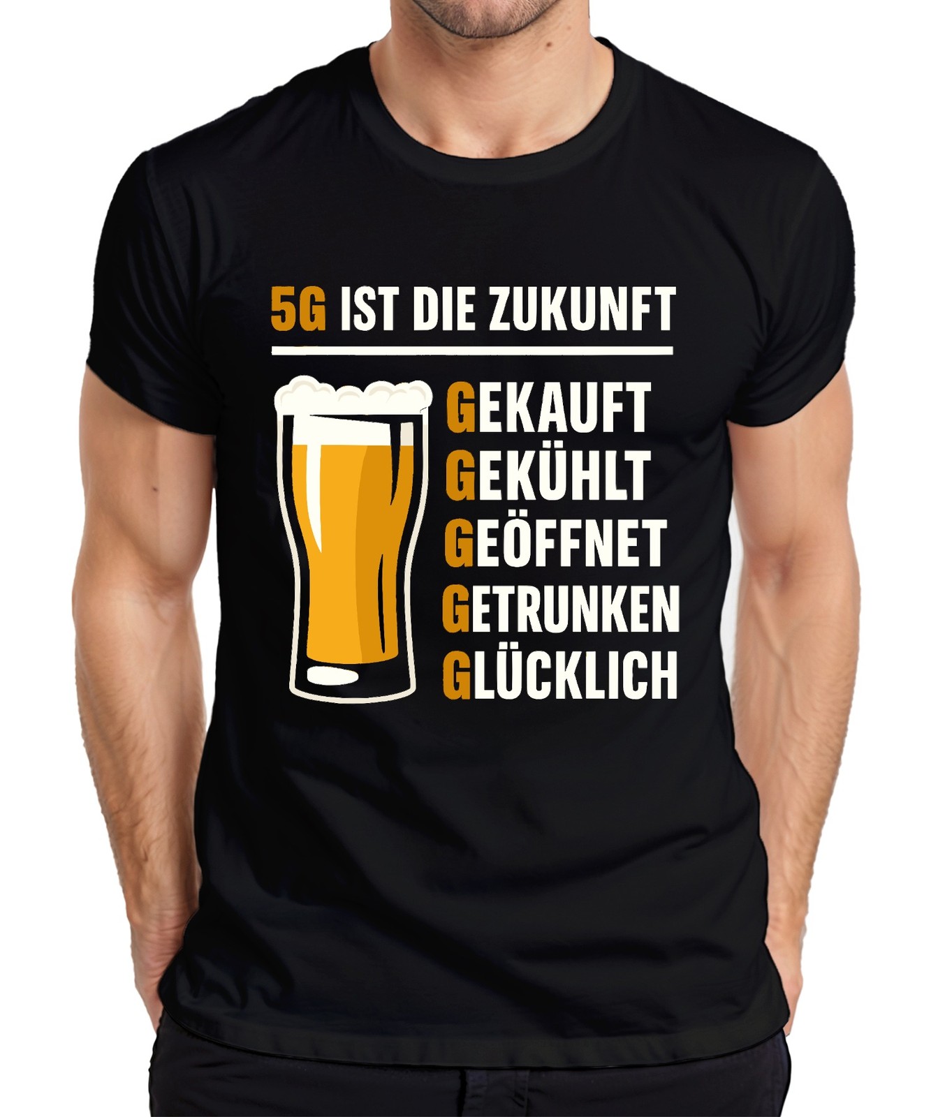 5G Is The Future Bought Chilled Drunk Beer Beer Glass Pub Men's T-Shirt gallery