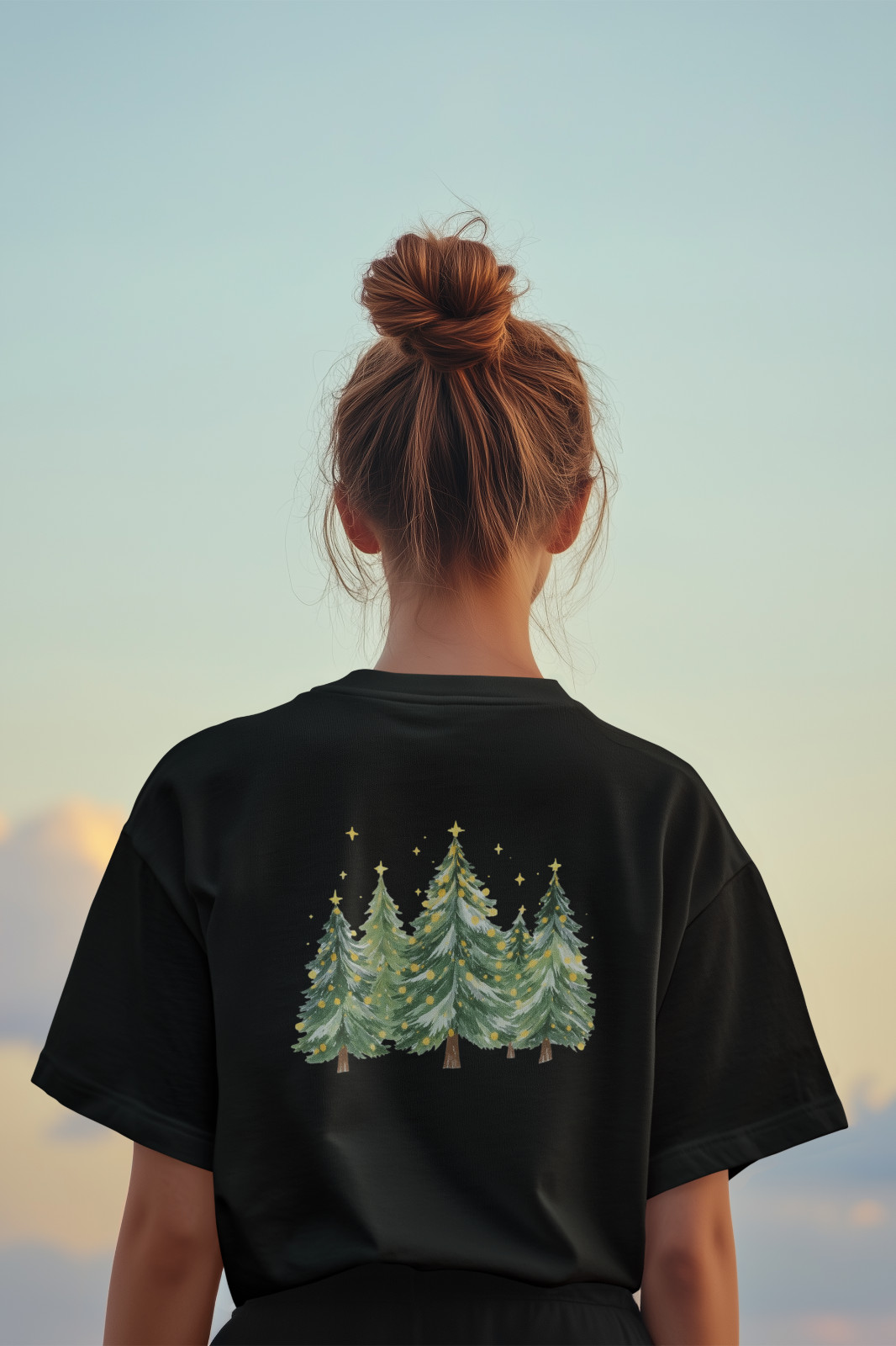 Festive Merry Christmas T-Shirt Cozy Watercolor Tree Design Gift Tee gallery