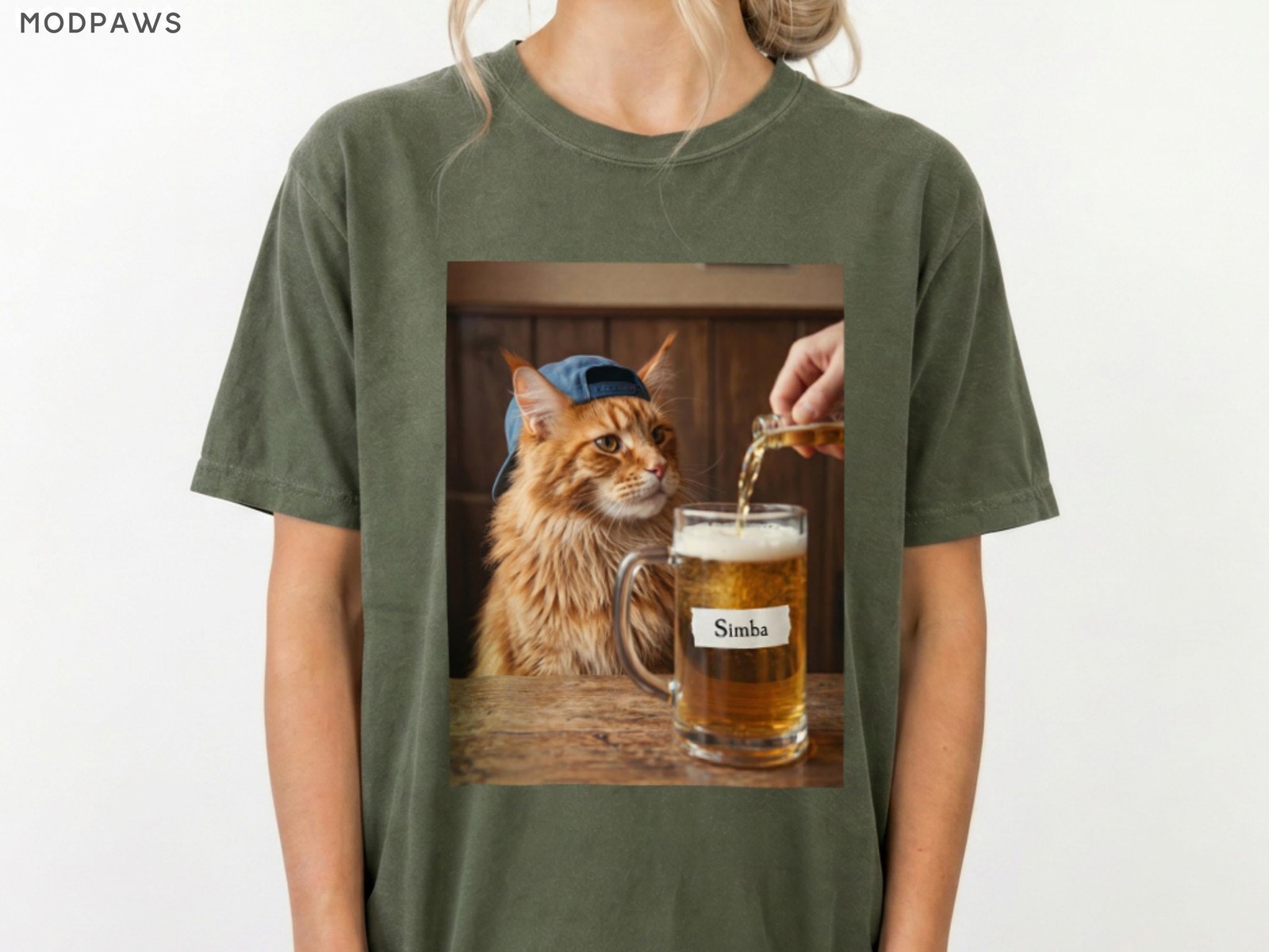 Custom Pet Portrait Beer Shirt, Funny Cat or Dog Graphic Tee Gift gallery