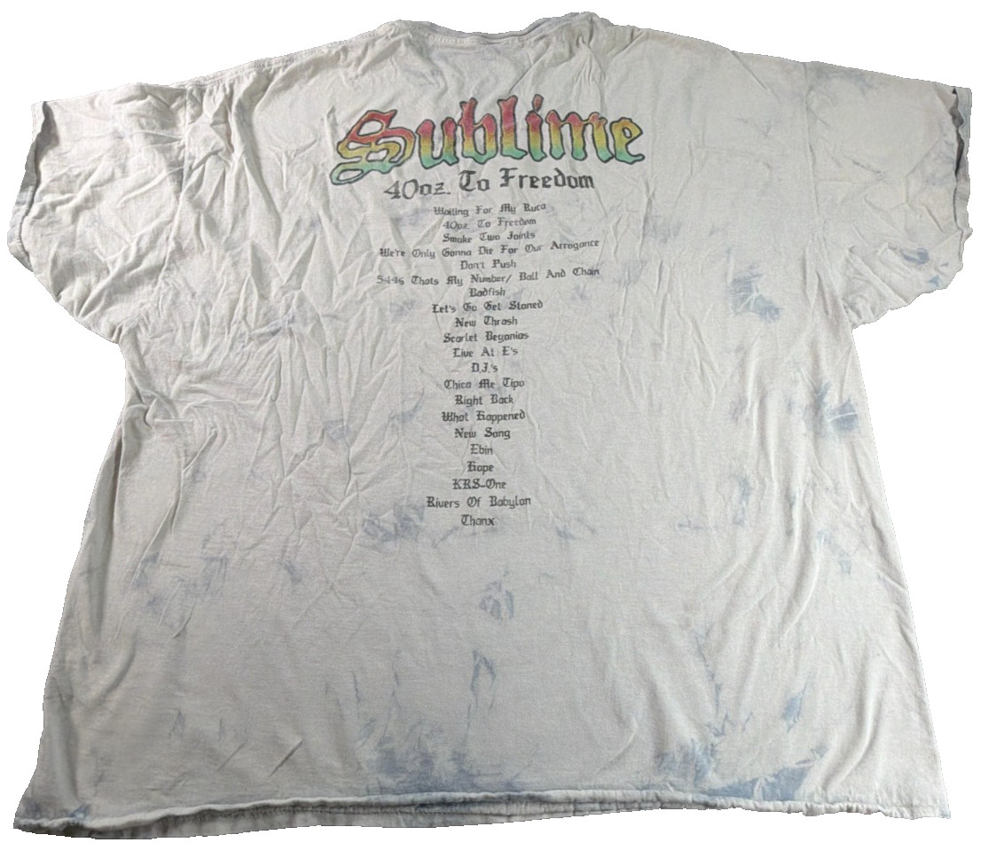 Sublime 40oz To Freedom Sun Double Sided Bleach Tie Dye Band Tee Mens 2XL NWT gallery