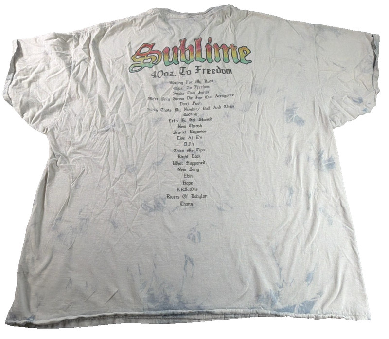 Sublime 40oz To Freedom Sun Double Sided Bleach Tie Dye Band Tee Mens 2XL NWT gallery