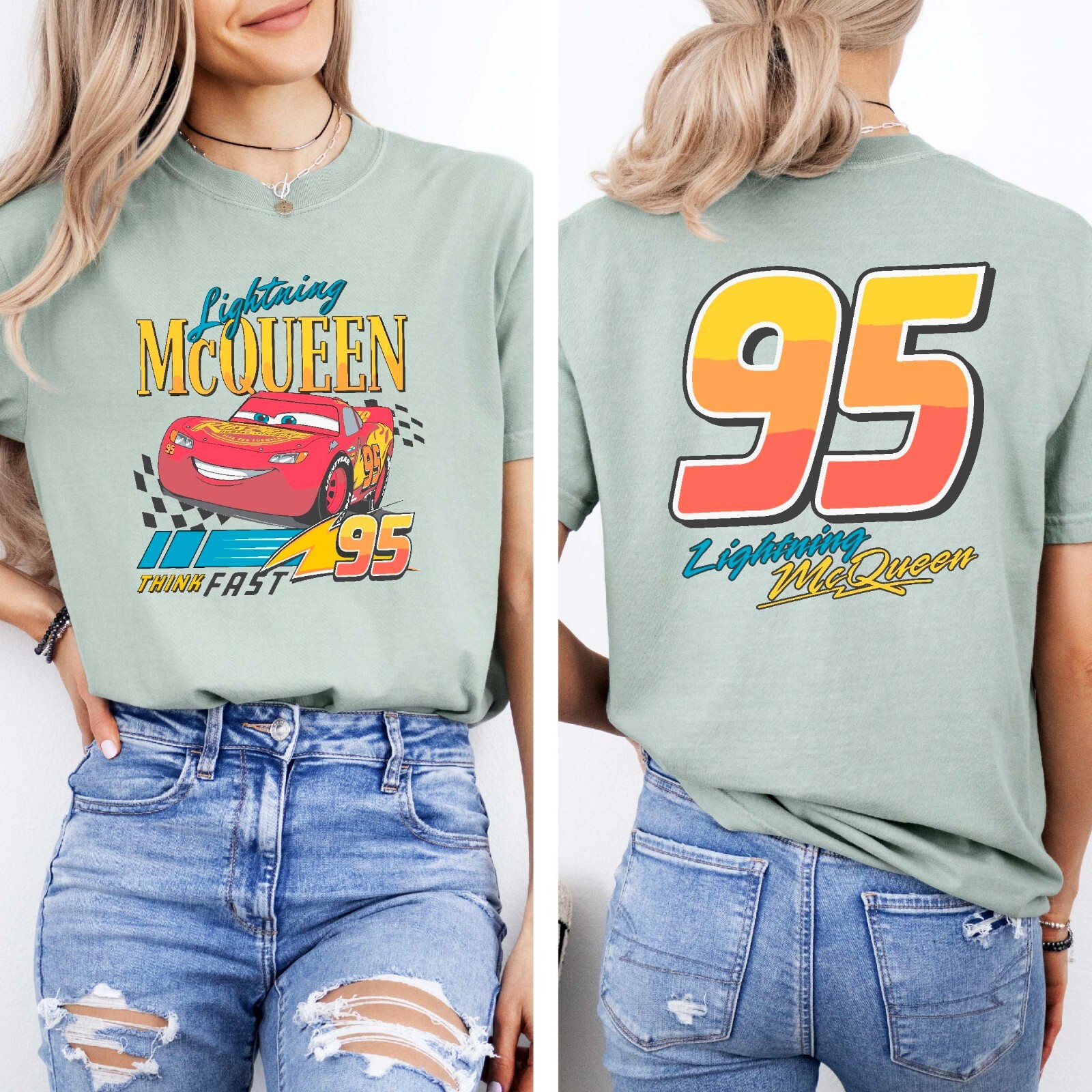 Vintage Lightning Mcqueen Comfort Colors Shirt, Kids Disney Shirt, Disney Cars gallery