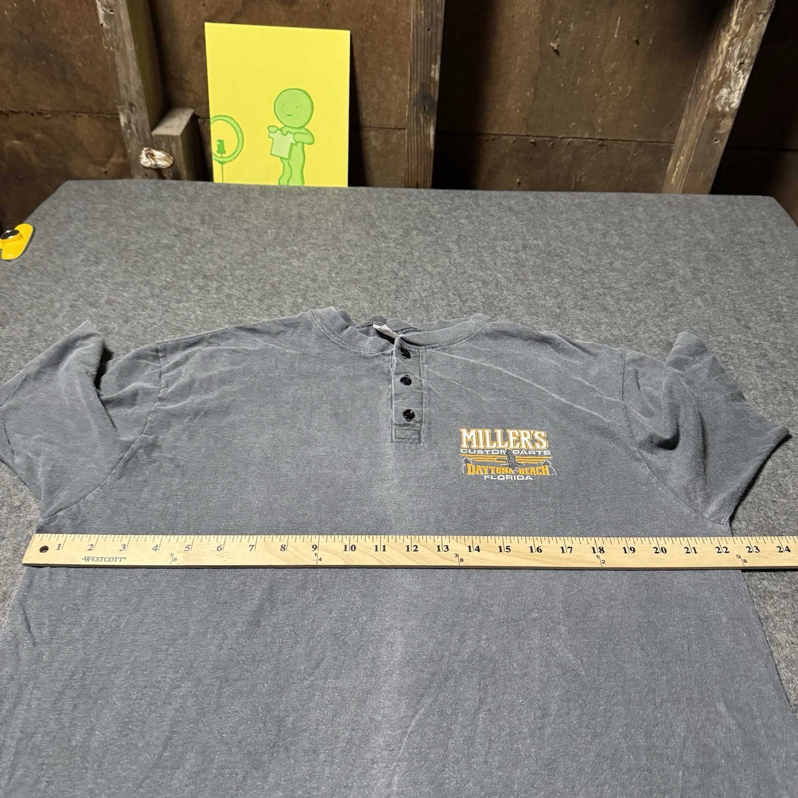 VTG 90s Millers Custom Parts Henley Biker Shirt Mens XL Fader Grunge gallery