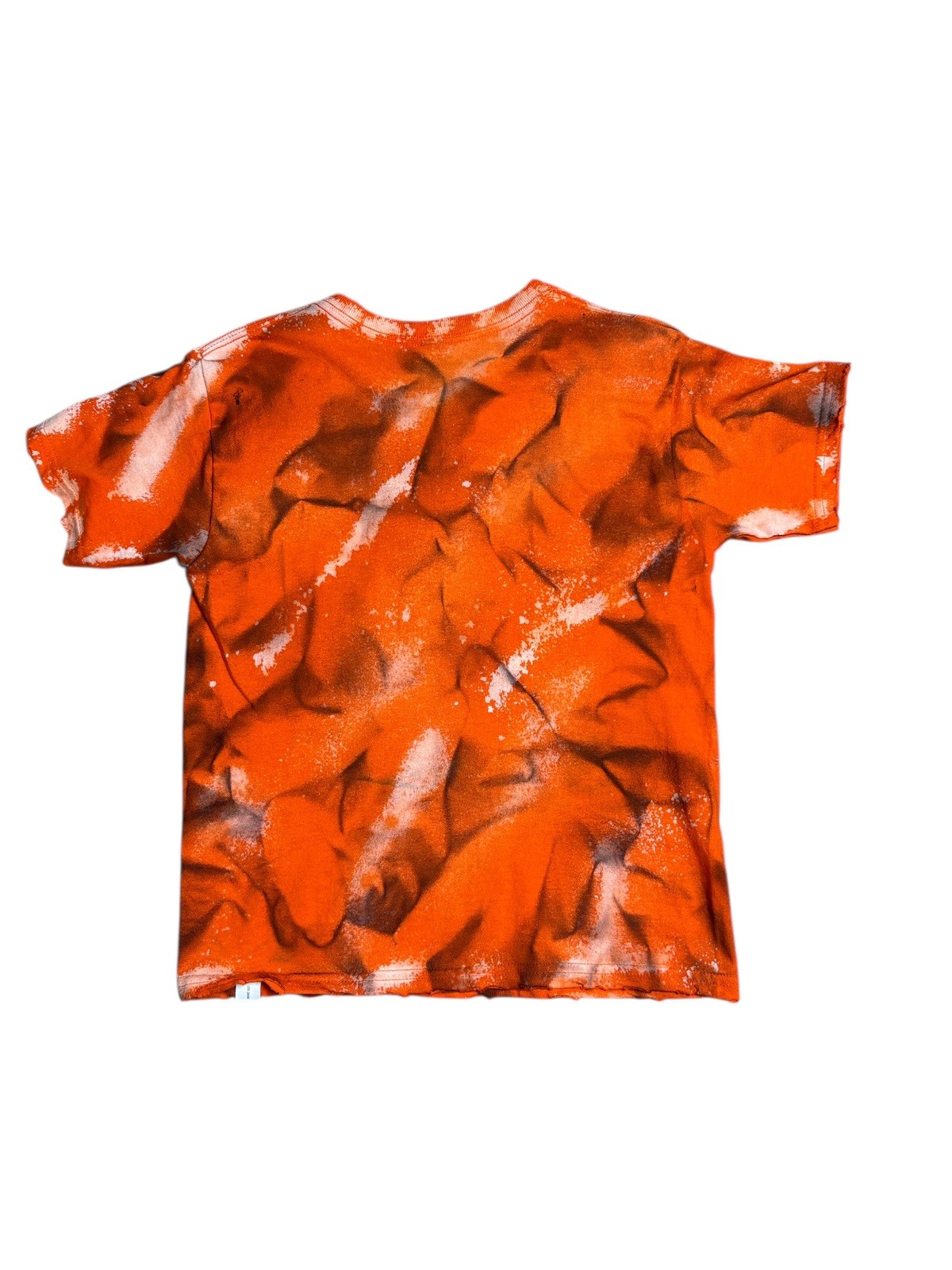 Custom Orange CHAOS Graphic Tee Handmade Spray Effect Shirt Streetwear gallery