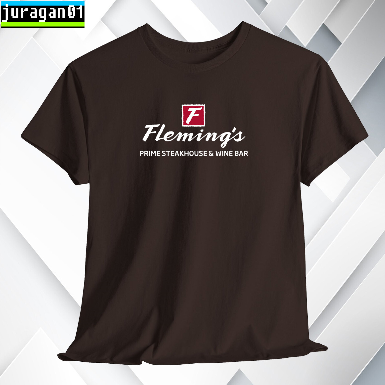 Fleming’s Prime Steakhouse Logo Black/Navy/Sport Grey/White/Choco T-Shirt S-5XL
