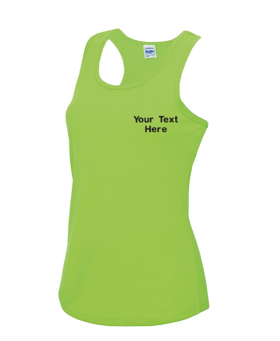 Custom Embroidered Personalised Your Text AWDis Just Cool Women's Cool Vest Gym gallery