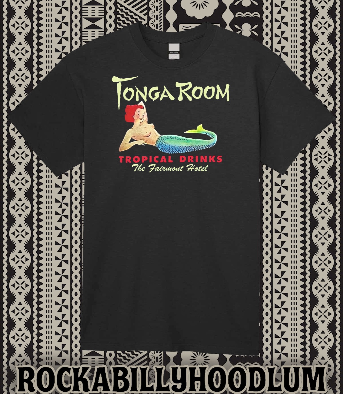 Retro Tiki Art Tee T Shirt Polynesian Bar Mug Tropical Tonga Room Mermaid gallery