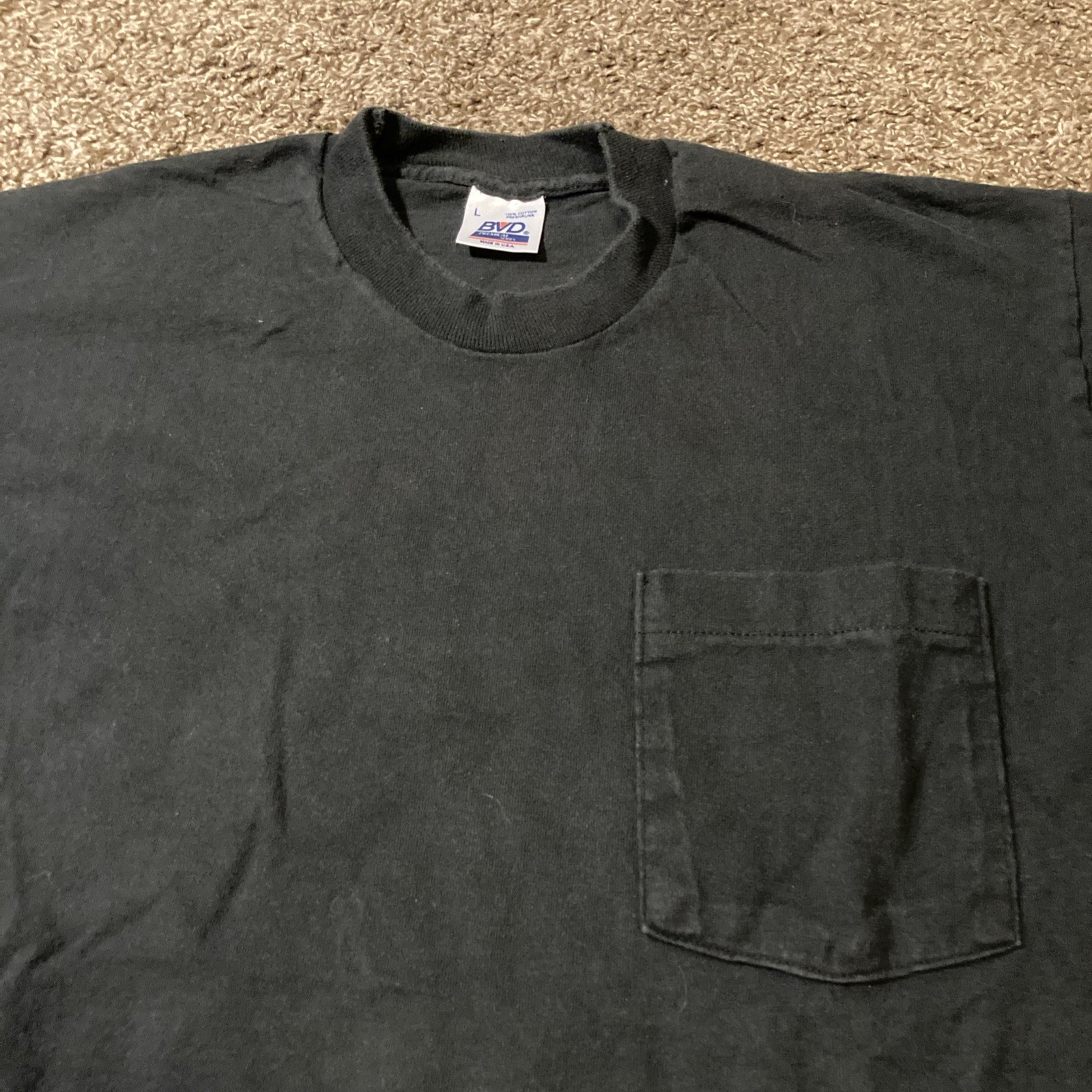 Vintage 90s Blank Black Single Stitch T Shirt S/M USA BVD Basic Essential gallery