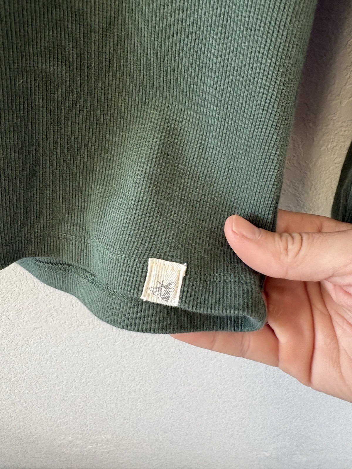 Burt’s Bees Baby Mens Medium Organic Cotton Henley Shirt Green Rib Knit Thermal gallery