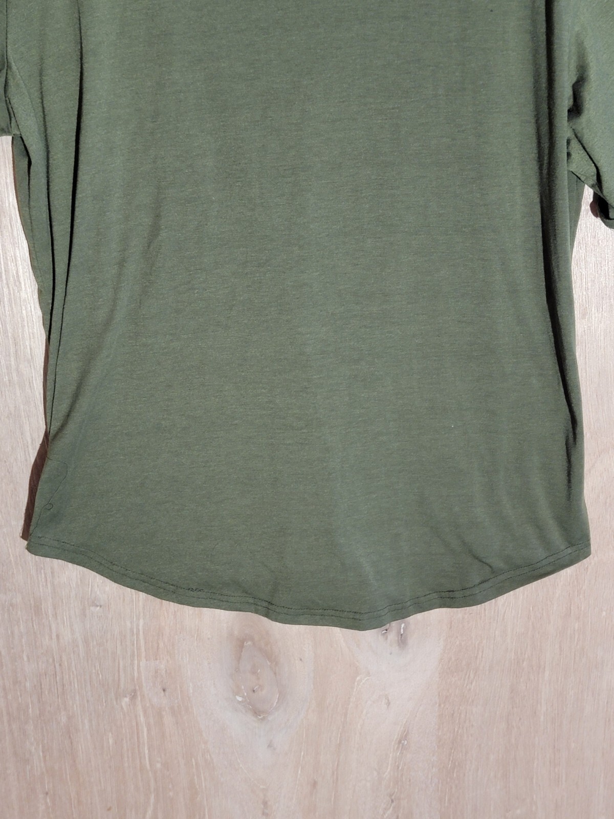 Men’s Hipster Shirt XL Longline V-Neck Short Sleeve Zip Pocket Green gallery