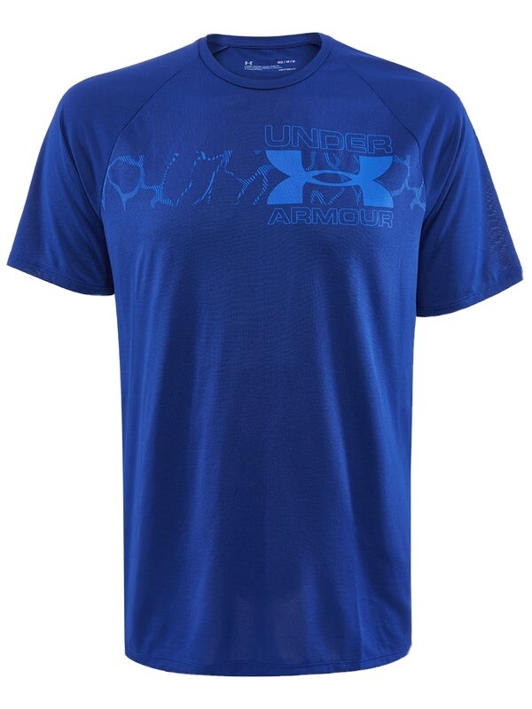 Under Armour Men’s Spring Tech 2.0 Blue Graphic Crew T Shirt 1352052