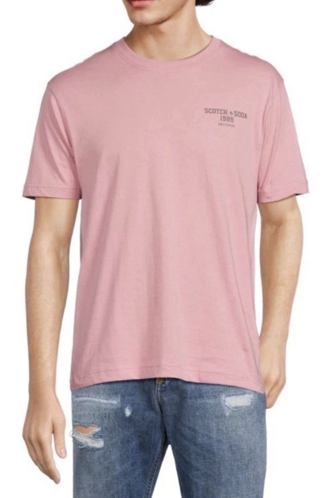 Scotch & Soda Amsterdam Men’s PINK Crown 1985 T-Shirt SZ XL Casual Preppy Punk