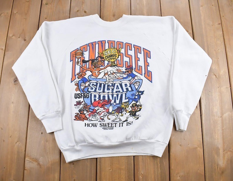 Vintage 90s Tennessee Volunteers Sugar Bowl White Crewneck Sweatshirt S-5XL gallery