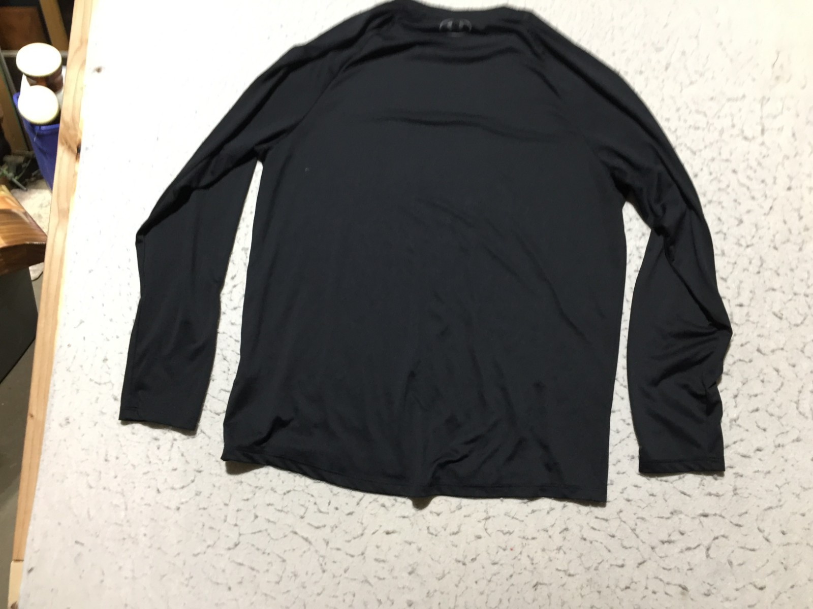 Under Armour T Shirt Mens XL Loose Black Crew Neck Long Sleeve Stretch Soft gallery