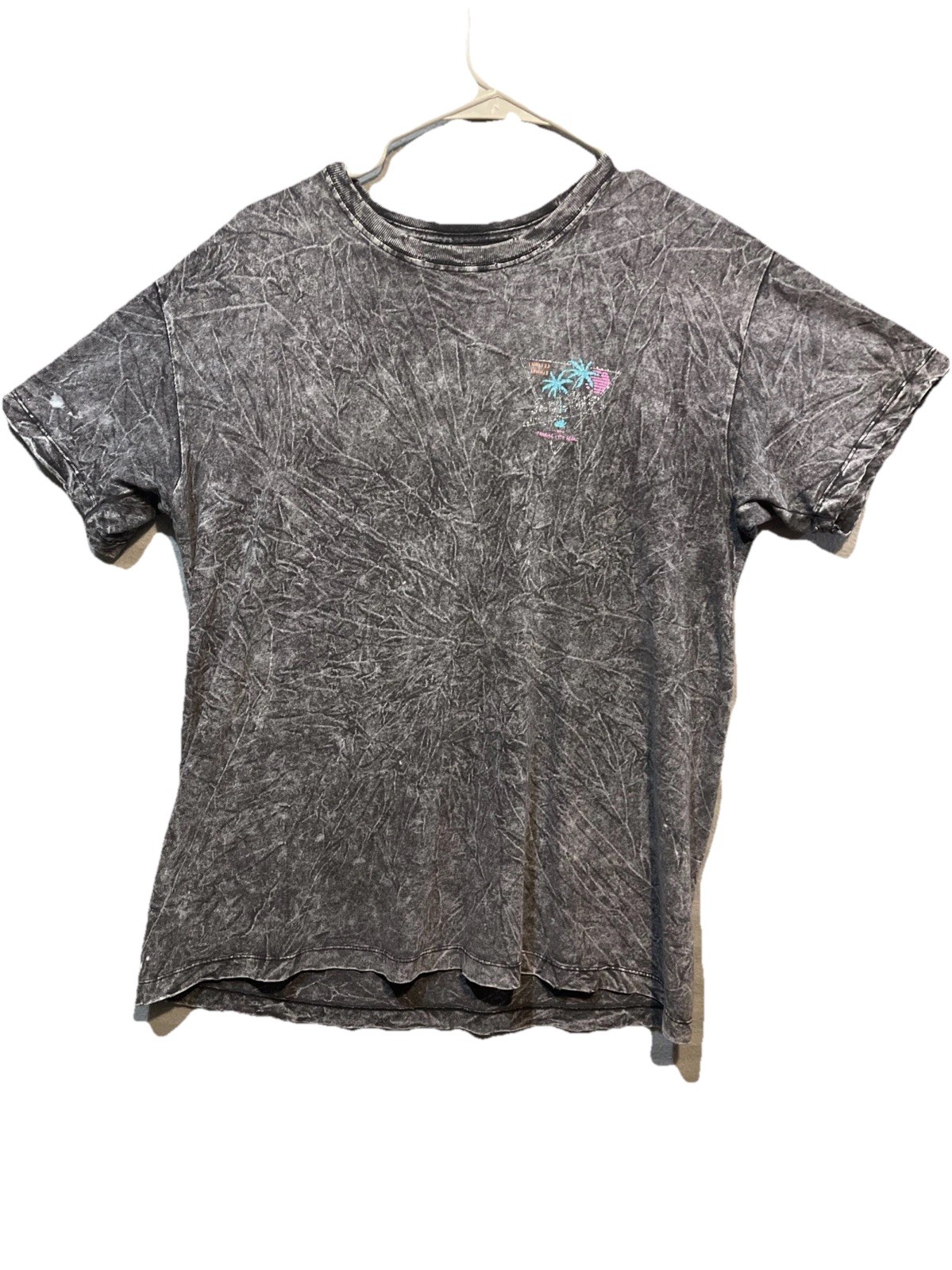 Vtg Surf Style Panama City Beach FL T-Shirt L Palm Tree Graphic Acid Wash Gray gallery