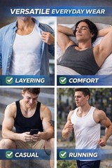 Men 100% Cotton Tank Tops Value 6-Pack Breathable Undershirts Gym Everyday Wear!