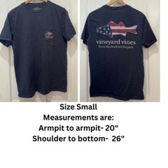 Vineyard Vines Grouper Flag Short Sleeve Blue Pocket T-Shirt Men’s Size Small