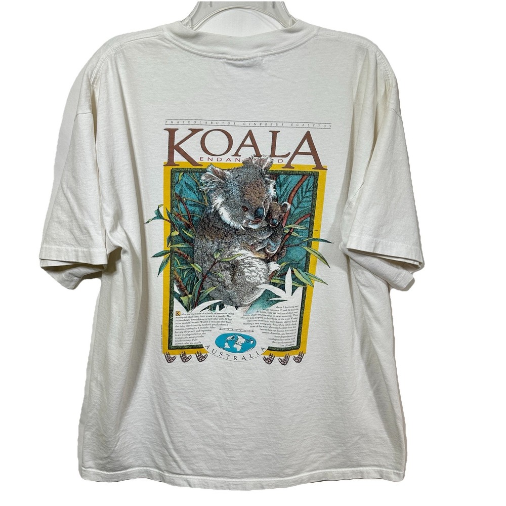 Vintage Endangered Koala Single Stitch T-Shirt Earth Home 90’s Tee Australia XL