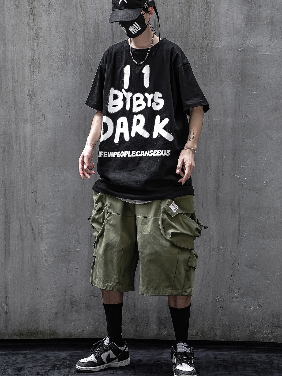 Niepce Men's Dark Reflection Spray Paint Tee Streetwear Graphic Shirt gallery
