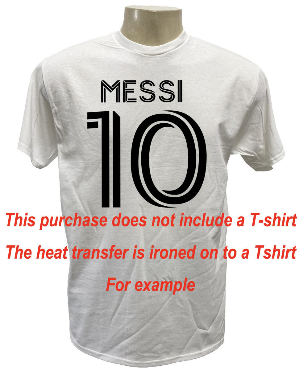 MESSI 10 SELF IRON ON 9.5*10" HEAT TRANSFER PERSONALIZE For T shirt LOT 4-24pcs gallery