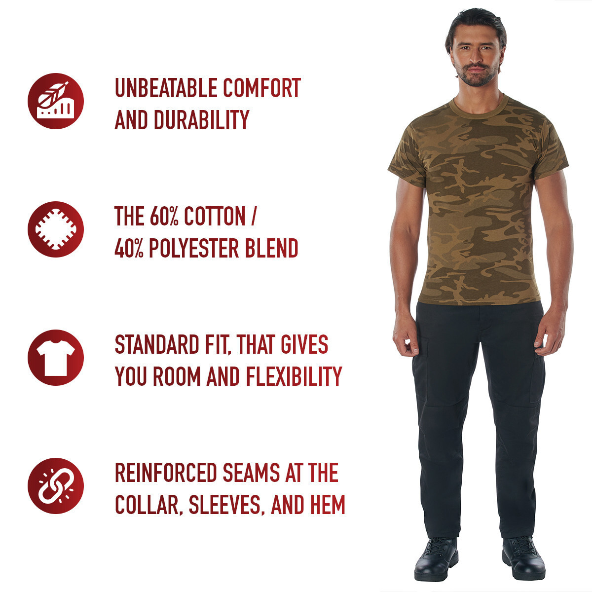 Men's Coyote Camo T-Shirt Poly Cotton Standard Fit Tee gallery