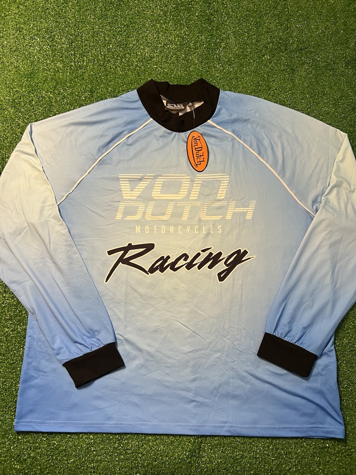 Von Dutch brand long-sleeve motorcycle jersey black Men’s Size 1xL NWT