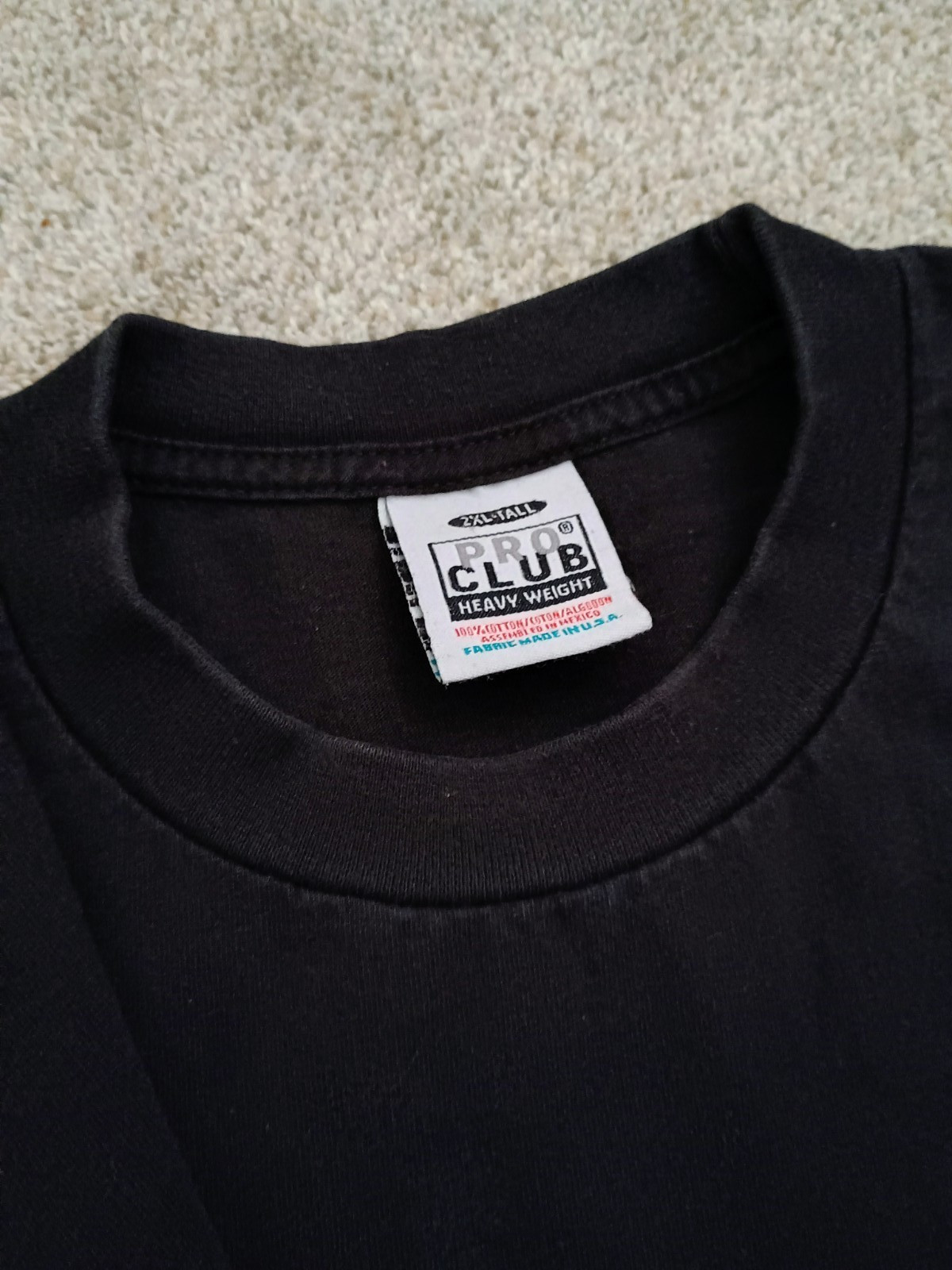 Pro Club Heavyweight Black Crew Neck Short Sleeve T-Shirt Men's 3XL Tall gallery