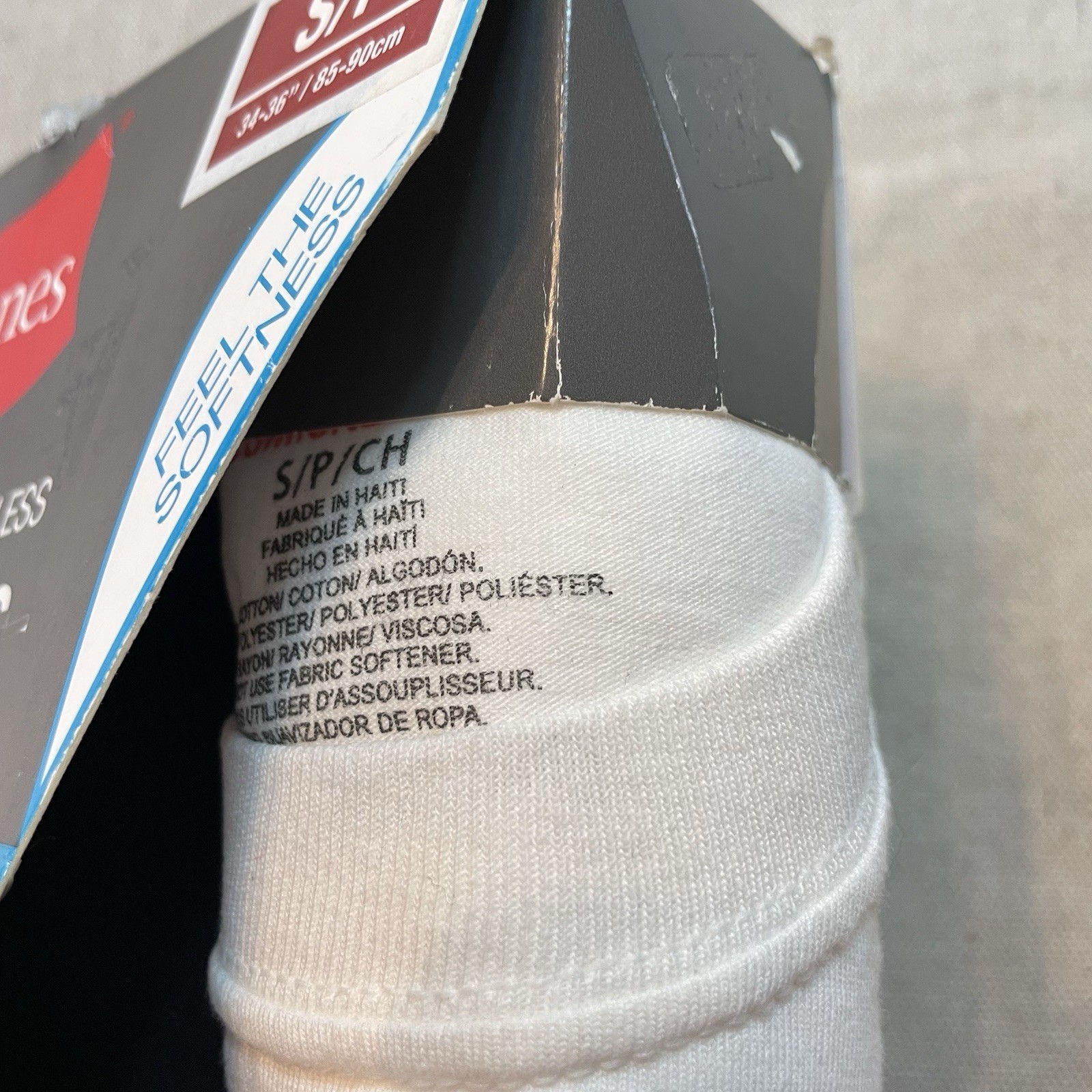 S Hanes T-Shirts 3 Pack Comfort Blend Tagless Lay Flat Collar White Gray Black gallery