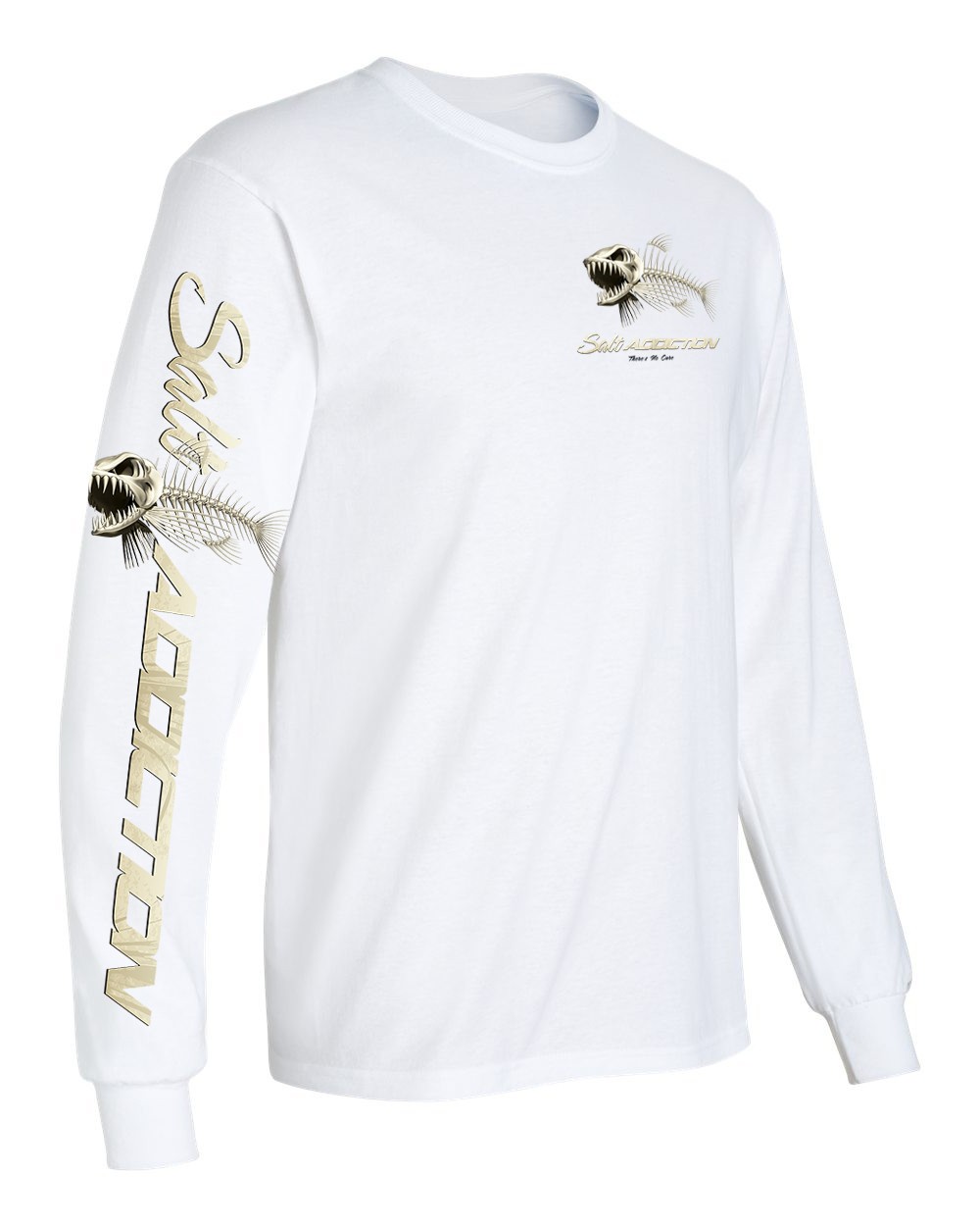 Salt Addiction Bonefish Flats Fishing Long Sleeve T Shirt Cotton Fish bones gallery