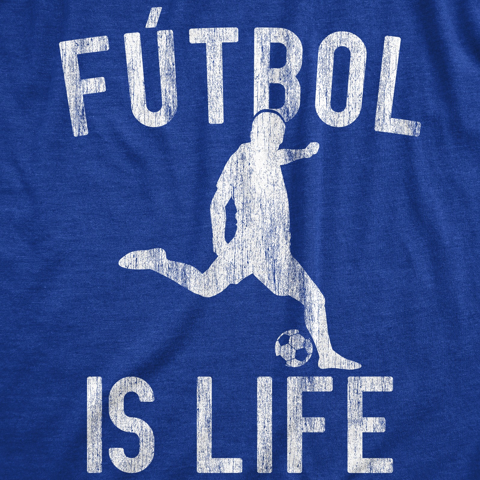 Mens Futbol Is Life T Shirt Funny Football Lovers Novelty Soccer Graphic Tee for gallery