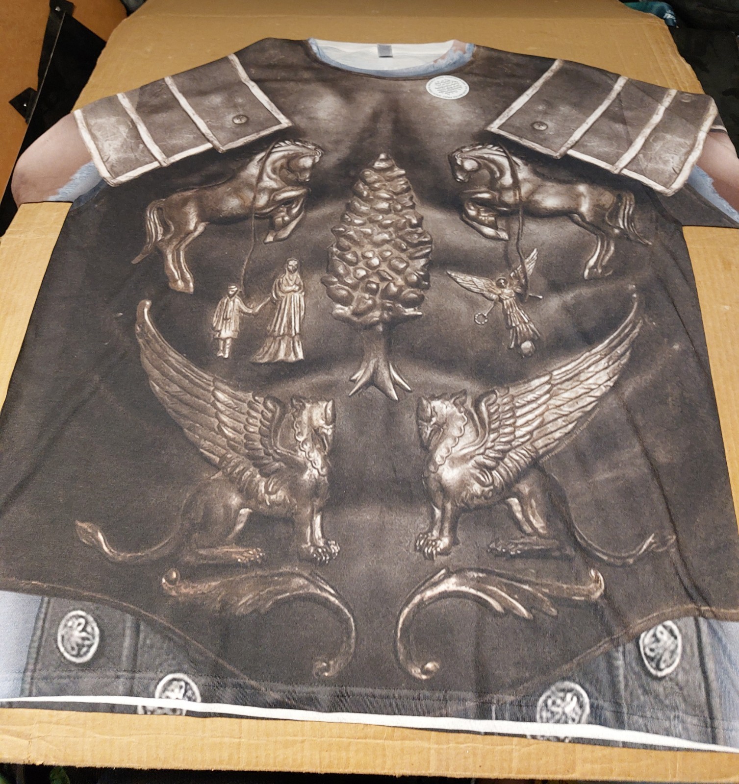 Men's Gladiator Maximus Colliseum Armor Sublimated Long Sleeve Costume T Shirt gallery