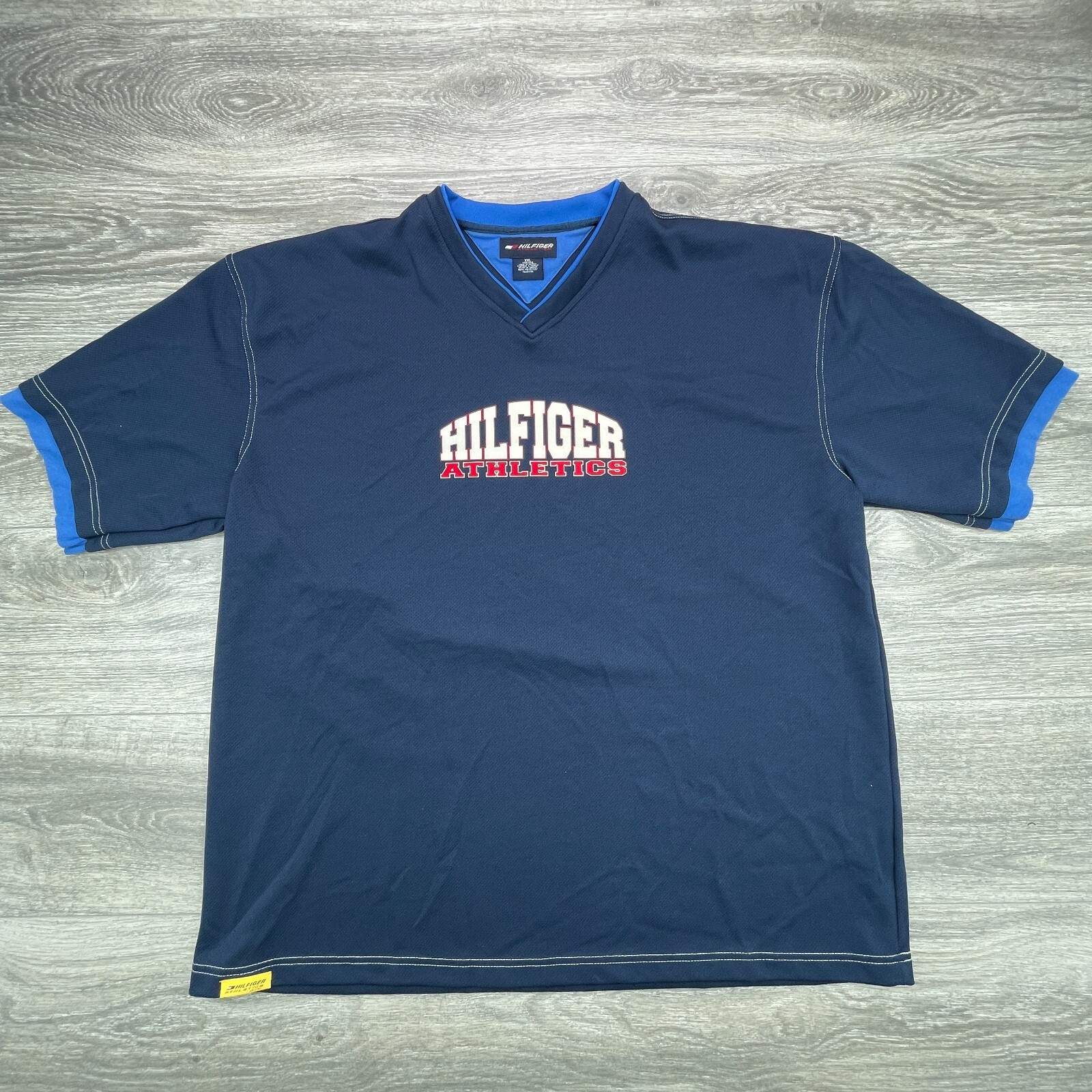 Vintage Tommy Hilfiger Jersey Shirt Mens XXL Blue Y2K Hip Hop Streetwear Bold gallery