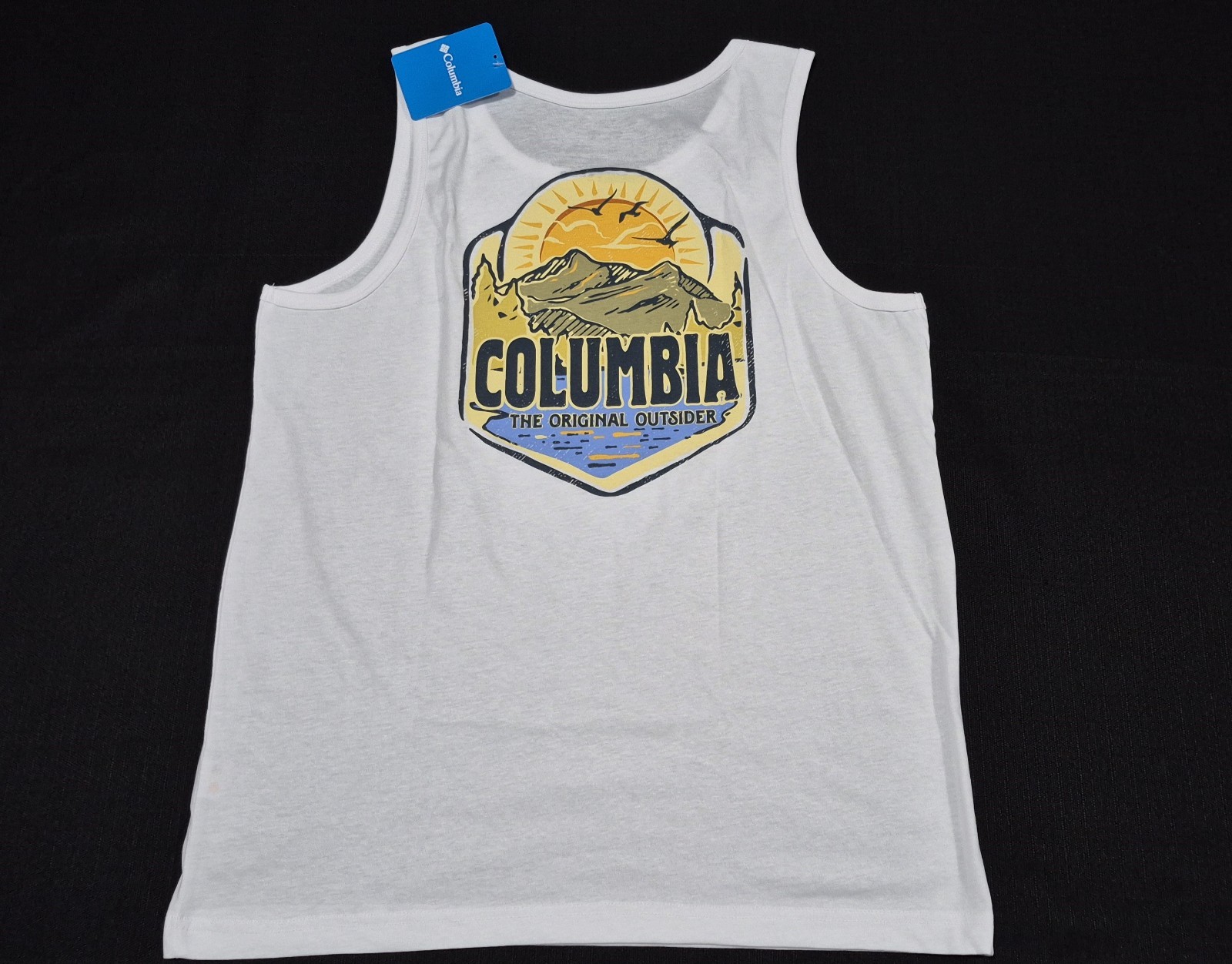 Columbia Men's Outdoor Graphic White Tank Top Black Sleeveless Sports gallery