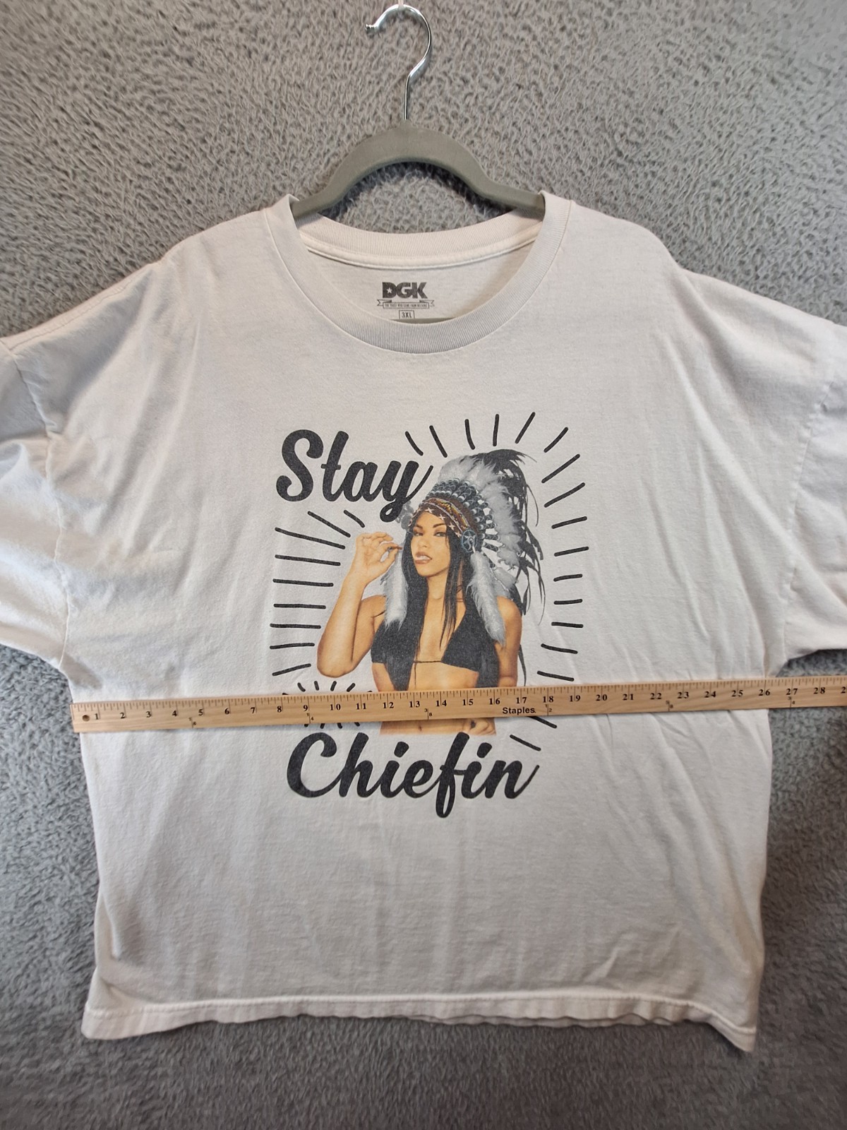 DGK T-Shirt Mens 3XL White Stay Chiefin Graphic Cotton Skateboard Drop Shoulder gallery
