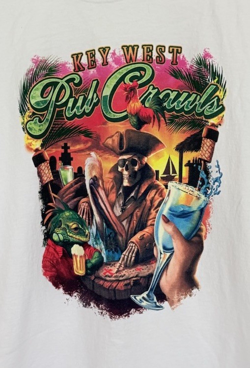 Key West Pub Crawl Port & Company JOLLY ROGER Florida T-Shirt Men's M gallery