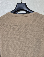 ATM Anthony Thomas Melillo Camel Slub Knit Long Sleeve Tee Small