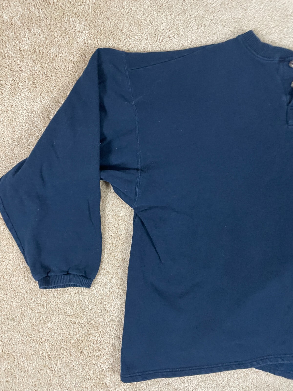 Champion Pullover Henley T-Shirt Mens XLBT Regular Fit Ribbed Cuff Sleeve Blue gallery