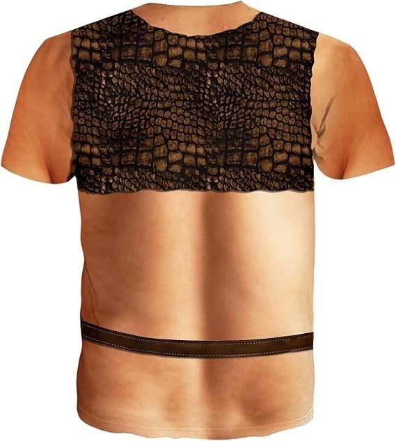 Funny 3D Hairy Chest T Shirt Men Novelty Graphic Gag Gift Party Outfit AOP Tee gallery