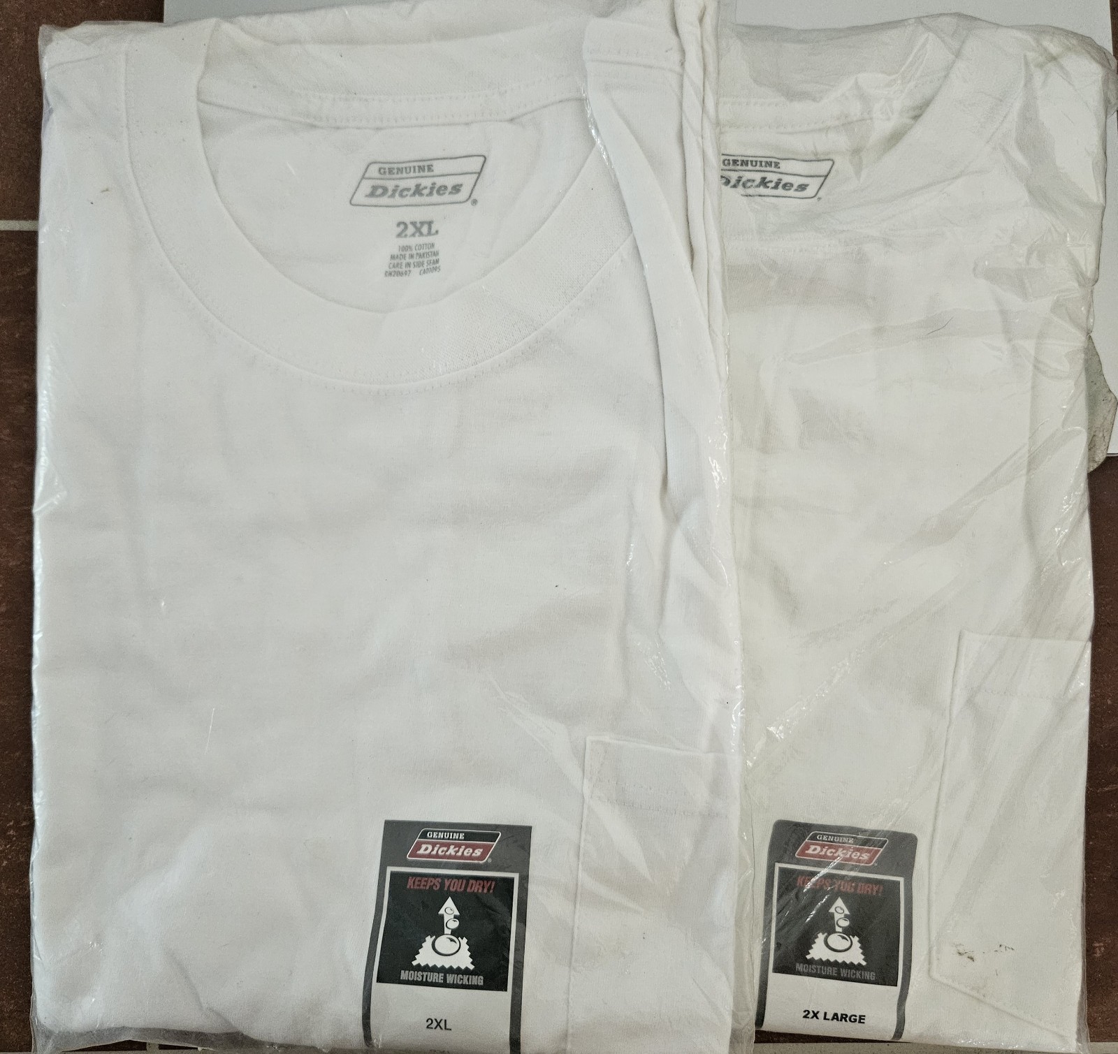 Dickies Genuine Moisture Wicking Tee Shirts Size 2XL, 2 Shirts, NEW