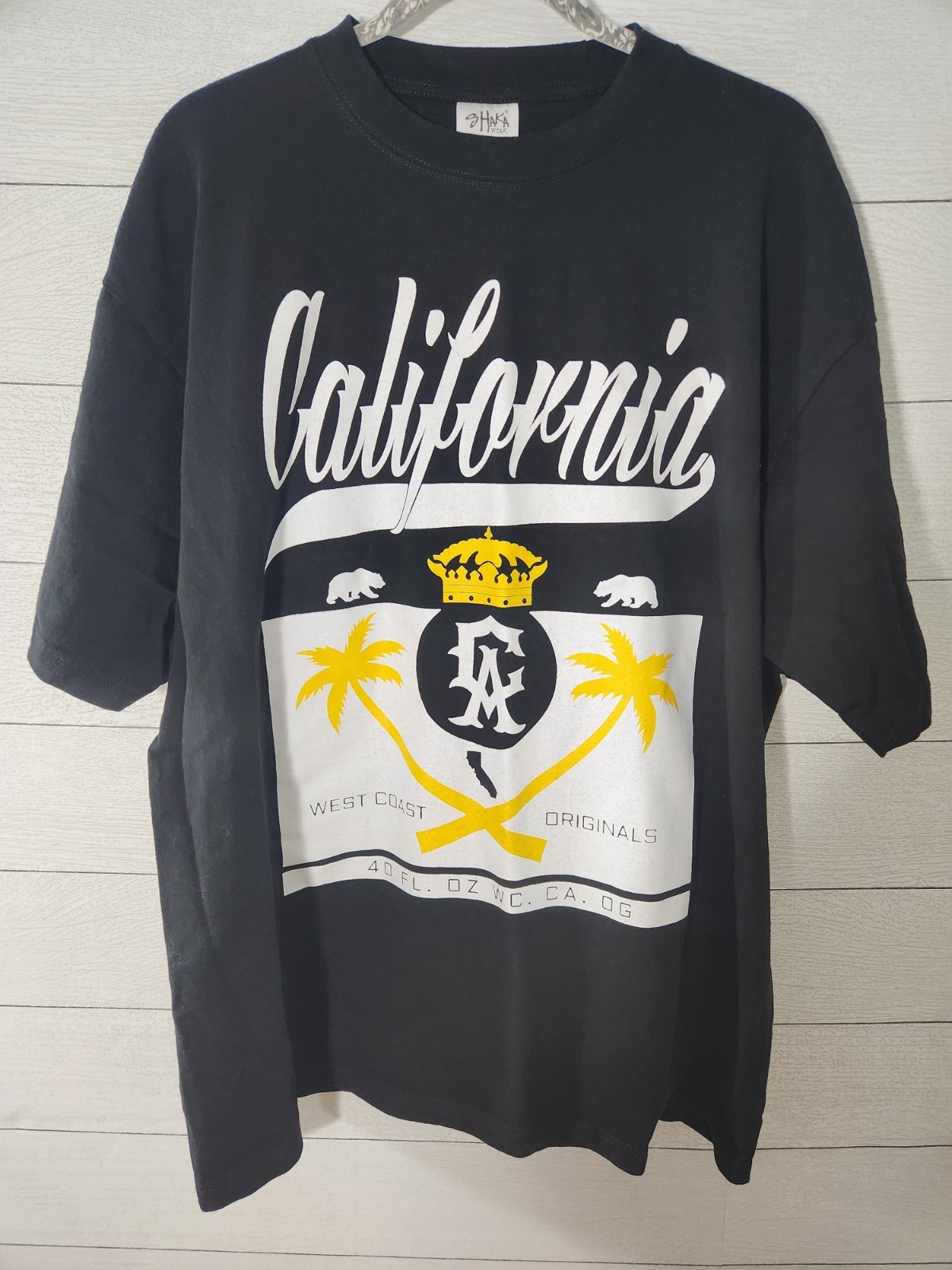 Shakawear T- shirt Mens 2XL Super Max Heavy Black California West Coast Original gallery