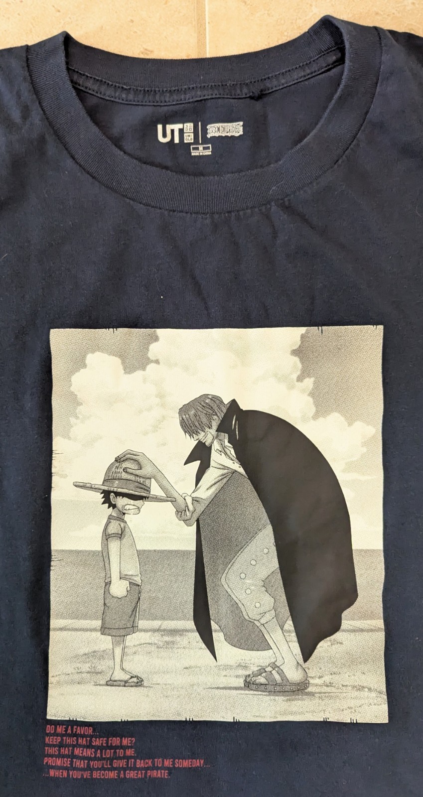 Uniqlo One Piece Shirt Mens M Navy Blue Shanks Luffy Anime Graphic Tee Manga gallery