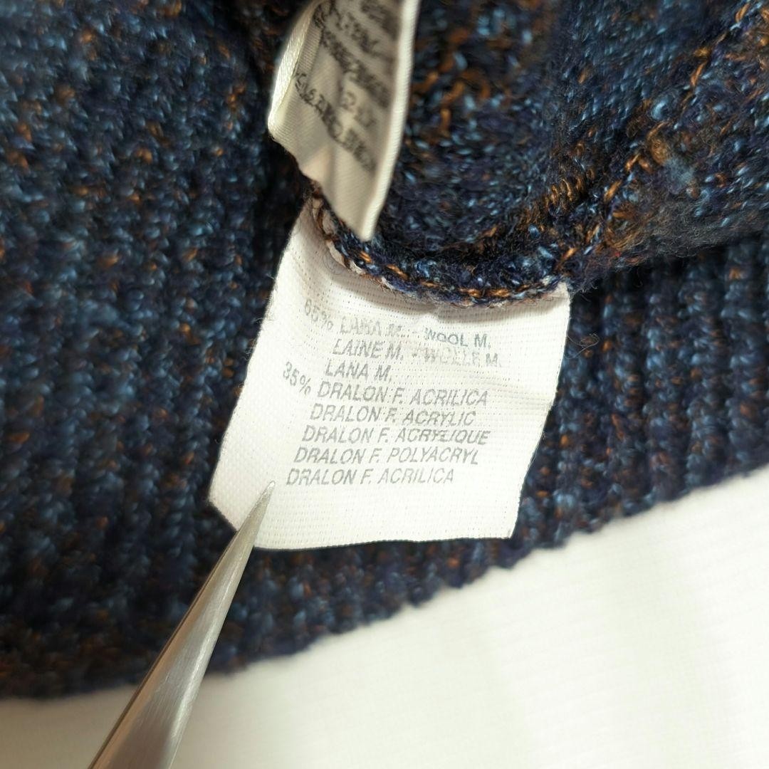 Missoni Men 90S Argyle Wool Knit Navy Good Color Scheme L Size Luxury Elegant gallery