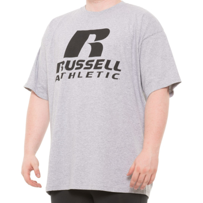 Russell Athletic Tee Shirt Mens Size 1XL Grey Relaxed Fit Chest Logo T-Shirt New