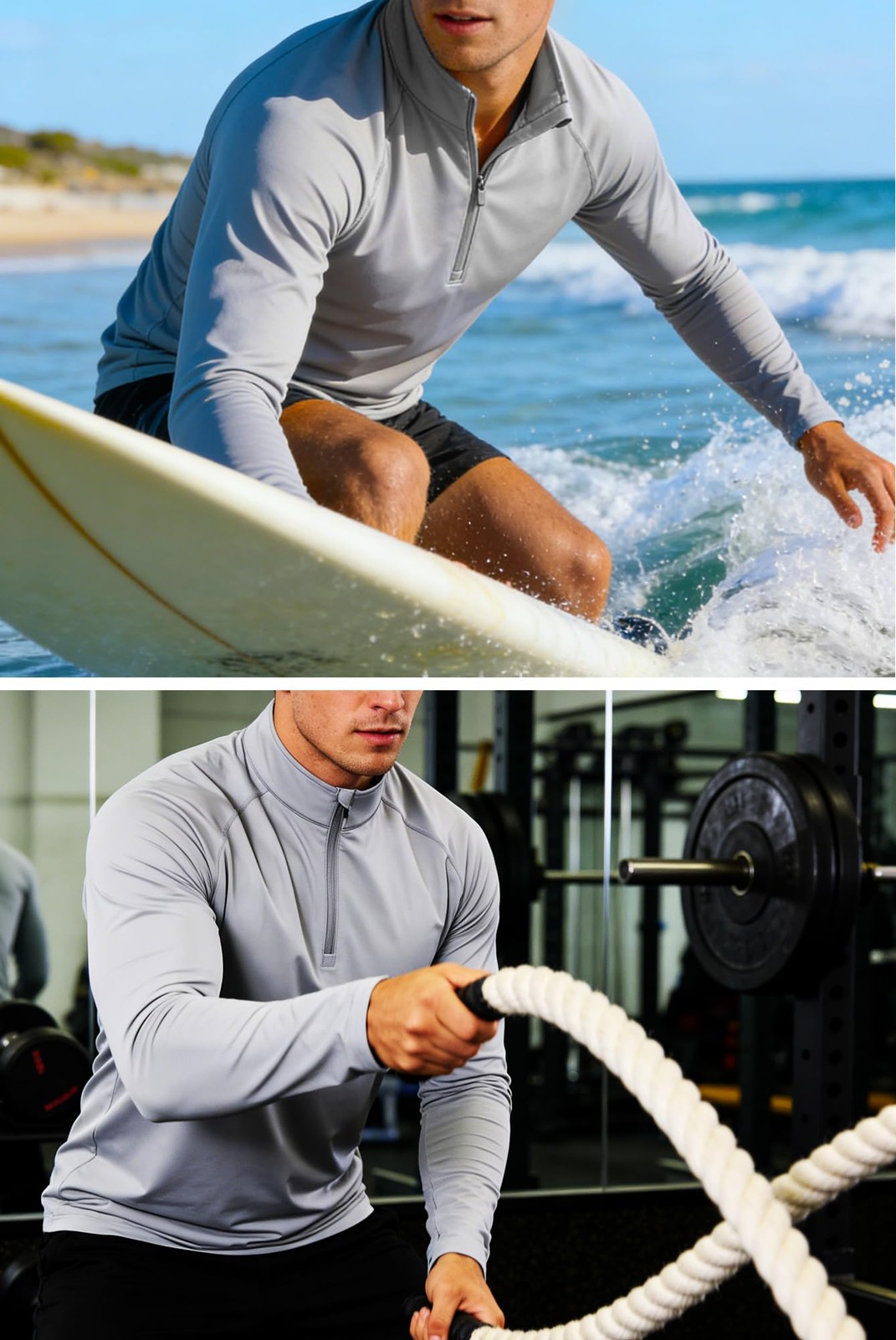 Hiking Shirts for Men Summer Sun Protective Quarter Zip Pullover for Men Rash... gallery