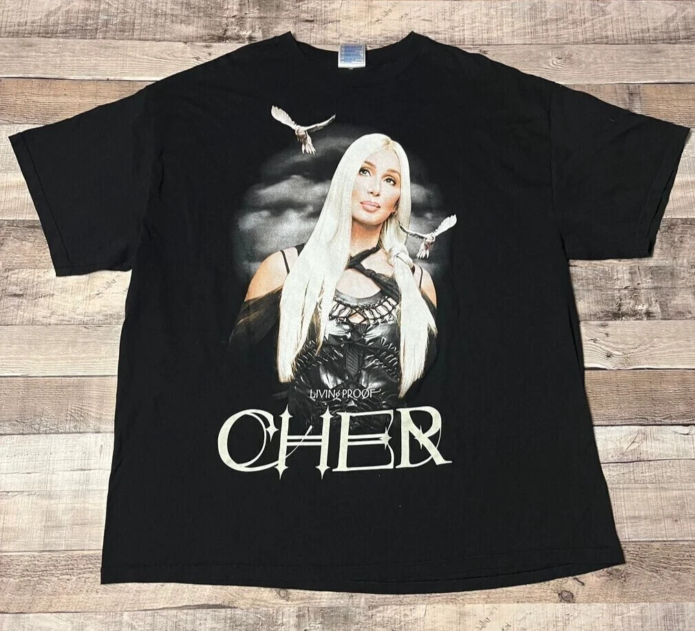 Cher Shirt Adult 2XL Black Living Proof Farewell Music Tour Merchandise 2000’s