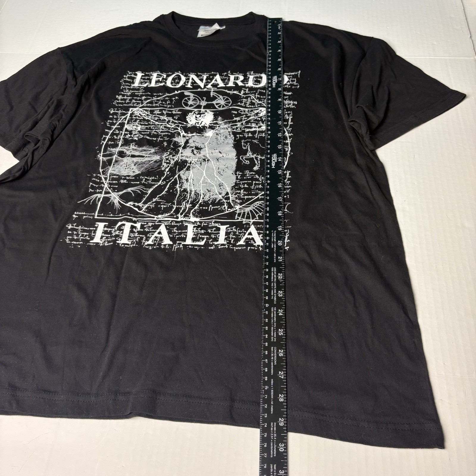 Leonardo Italia Adult 3XL T-Shirt Black Short Sleeve Souvenir Zeus Cotton Artsy gallery