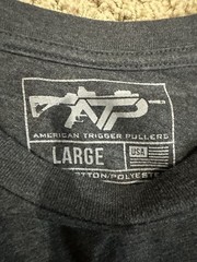 American Trigger Pullers Rangers 75th Graphic Mens T-shirt Gray Size L EUC