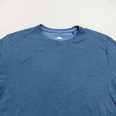Tommy Bahama Men’s Blue Textured Performance T-Shirt Size M Crew Neck Short