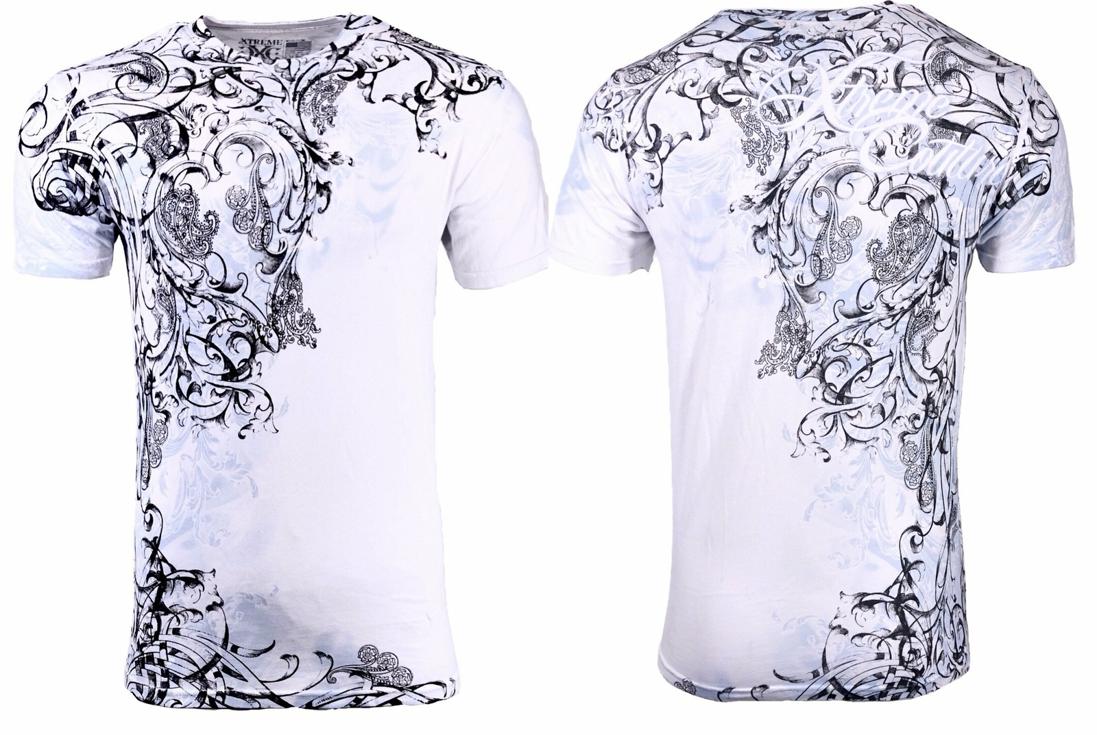 Xtreme Couture by Affliction Men's T-Shirt SCRAP HEAP Biker White MMA gallery
